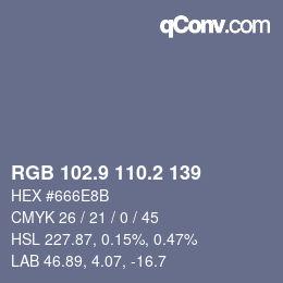Color code: RGB 102.9 110.2 139 | qconv.com