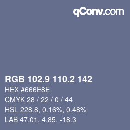 Color code: RGB 102.9 110.2 142 | qconv.com