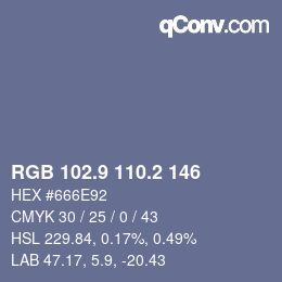 Color code: RGB 102.9 110.2 146 | qconv.com