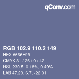 Color code: RGB 102.9 110.2 149 | qconv.com