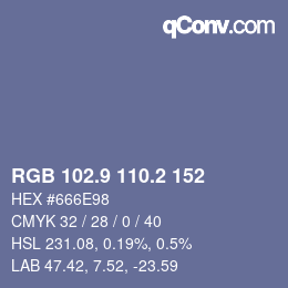 Color code: RGB 102.9 110.2 152 | qconv.com