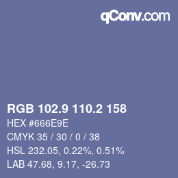 Color code: RGB 102.9 110.2 158 | qconv.com