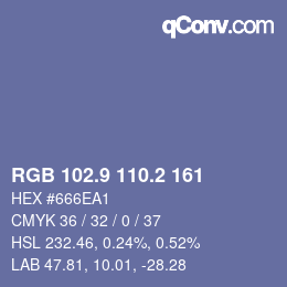 カラーコード: RGB 102.9 110.2 161 | qconv.com