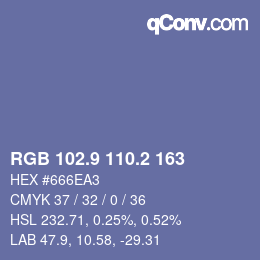 Color code: RGB 102.9 110.2 163 | qconv.com