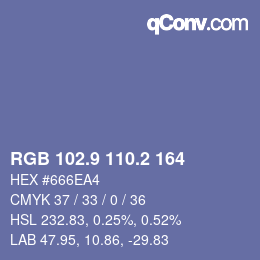 Color code: RGB 102.9 110.2 164 | qconv.com