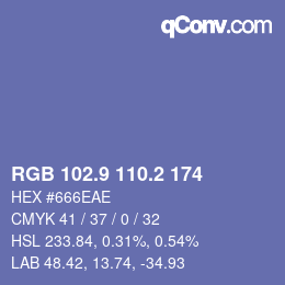 Color code: RGB 102.9 110.2 174 | qconv.com