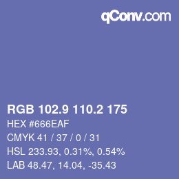 Color code: RGB 102.9 110.2 175 | qconv.com