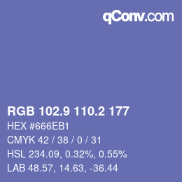 カラーコード: RGB 102.9 110.2 177 | qconv.com