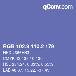 Color code: RGB 102.9 110.2 179 | qconv.com