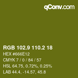 カラーコード: RGB 102.9 110.2 18 | qconv.com