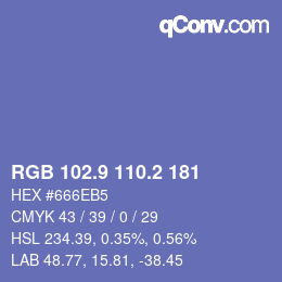 Color code: RGB 102.9 110.2 181 | qconv.com
