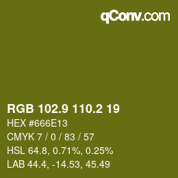 カラーコード: RGB 102.9 110.2 19 | qconv.com