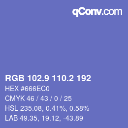 カラーコード: RGB 102.9 110.2 192 | qconv.com