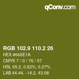 カラーコード: RGB 102.9 110.2 26 | qconv.com