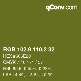 Color code: RGB 102.9 110.2 32 | qconv.com