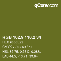 カラーコード: RGB 102.9 110.2 34 | qconv.com