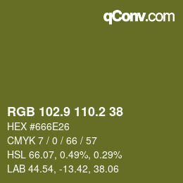 カラーコード: RGB 102.9 110.2 38 | qconv.com