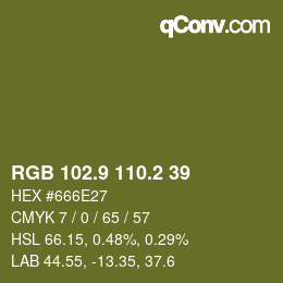 カラーコード: RGB 102.9 110.2 39 | qconv.com