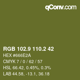 カラーコード: RGB 102.9 110.2 42 | qconv.com