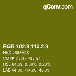 カラーコード: RGB 102.9 110.2 8 | qconv.com