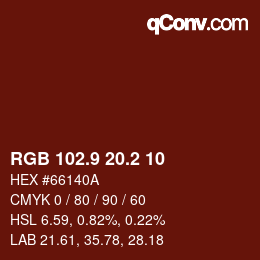 Color code: RGB 102.9 20.2 10 | qconv.com