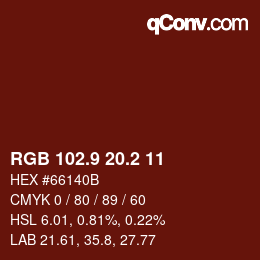 Color code: RGB 102.9 20.2 11 | qconv.com