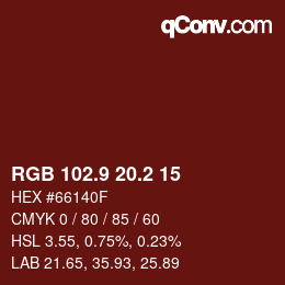 Farbcode: RGB 102.9 20.2 15 | qconv.com