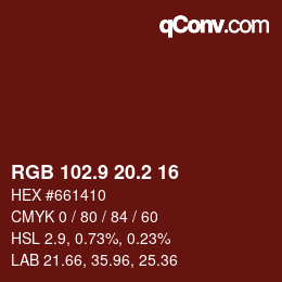 Color code: RGB 102.9 20.2 16 | qconv.com