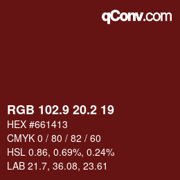 Color code: RGB 102.9 20.2 19 | qconv.com