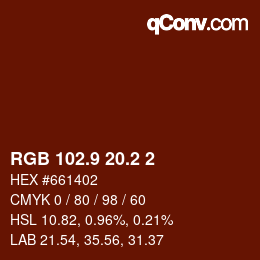 Color code: RGB 102.9 20.2 2 | qconv.com