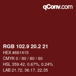 Color code: RGB 102.9 20.2 21 | qconv.com