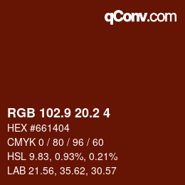 Color code: RGB 102.9 20.2 4 | qconv.com