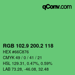 カラーコード: RGB 102.9 200.2 118 | qconv.com