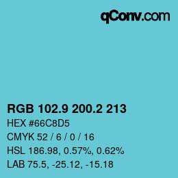 Color code: RGB 102.9 200.2 213 | qconv.com