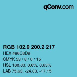 Color code: RGB 102.9 200.2 217 | qconv.com