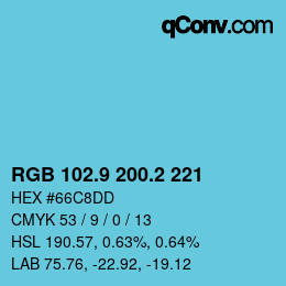 Color code: RGB 102.9 200.2 221 | qconv.com