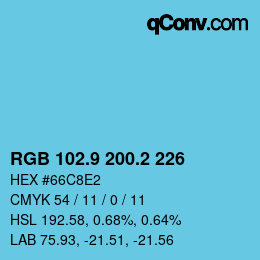 Color code: RGB 102.9 200.2 226 | qconv.com