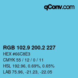 Color code: RGB 102.9 200.2 227 | qconv.com