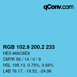 Color code: RGB 102.9 200.2 233 | qconv.com