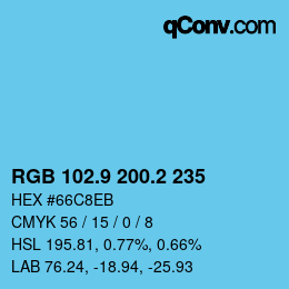 Color code: RGB 102.9 200.2 235 | qconv.com