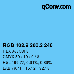 Código de color: RGB 102.9 200.2 248 | qconv.com
