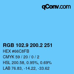 Farbcode: RGB 102.9 200.2 251 | qconv.com