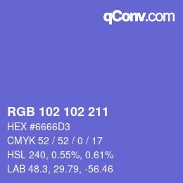 Color code: RGB 102 102 211 | qconv.com