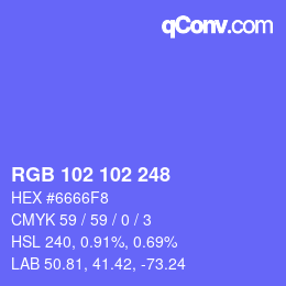 Color code: RGB 102 102 248 | qconv.com