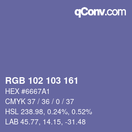 Color code: RGB 102 103 161 | qconv.com