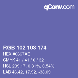 Farbcode: RGB 102 103 174 | qconv.com
