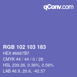 カラーコード: RGB 102 103 183 | qconv.com