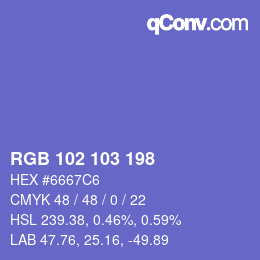 Color code: RGB 102 103 198 | qconv.com