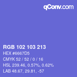 Color code: RGB 102 103 213 | qconv.com