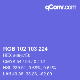 Farbcode: RGB 102 103 224 | qconv.com